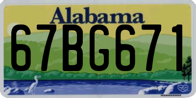 AL license plate 67BG671