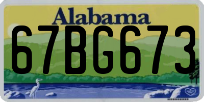 AL license plate 67BG673