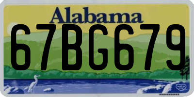 AL license plate 67BG679