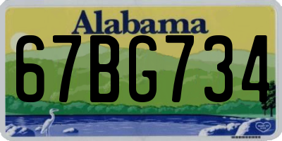 AL license plate 67BG734