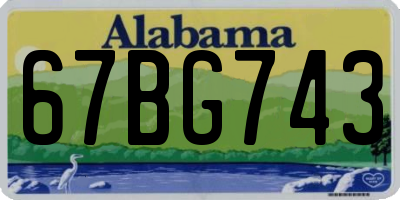 AL license plate 67BG743