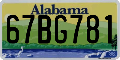 AL license plate 67BG781
