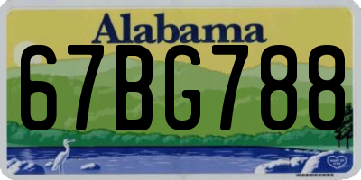 AL license plate 67BG788