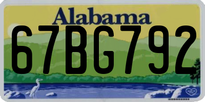 AL license plate 67BG792