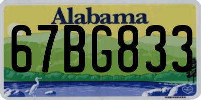 AL license plate 67BG833