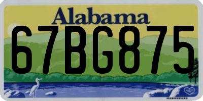 AL license plate 67BG875