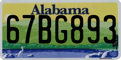AL license plate 67BG893