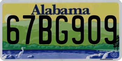 AL license plate 67BG909
