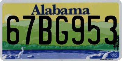 AL license plate 67BG953