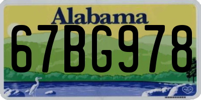 AL license plate 67BG978