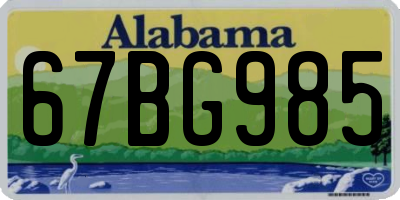 AL license plate 67BG985