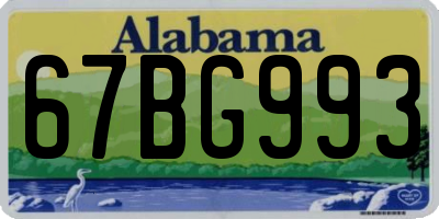 AL license plate 67BG993
