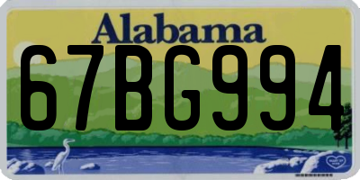 AL license plate 67BG994