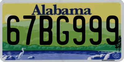 AL license plate 67BG999