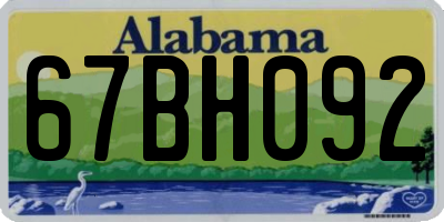 AL license plate 67BH092
