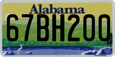 AL license plate 67BH200