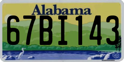 AL license plate 67BI143