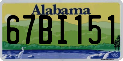 AL license plate 67BI151