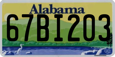 AL license plate 67BI203