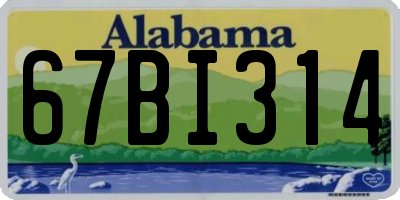 AL license plate 67BI314