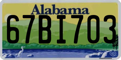 AL license plate 67BI703
