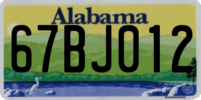 AL license plate 67BJ012