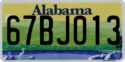 AL license plate 67BJ013