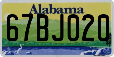 AL license plate 67BJ020