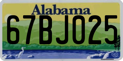 AL license plate 67BJ025