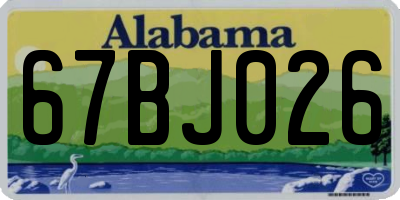 AL license plate 67BJ026