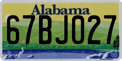 AL license plate 67BJ027