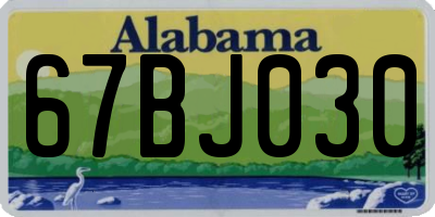 AL license plate 67BJ030