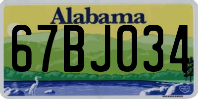 AL license plate 67BJ034