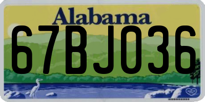 AL license plate 67BJ036