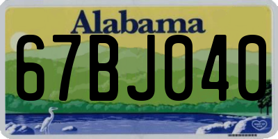 AL license plate 67BJ040