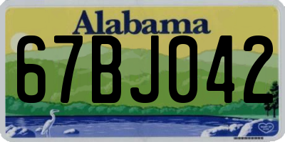 AL license plate 67BJ042