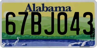 AL license plate 67BJ043