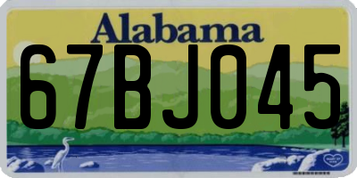 AL license plate 67BJ045