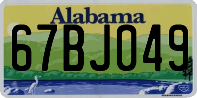 AL license plate 67BJ049