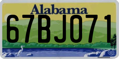 AL license plate 67BJ071