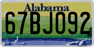 AL license plate 67BJ092
