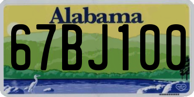 AL license plate 67BJ100