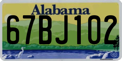 AL license plate 67BJ102