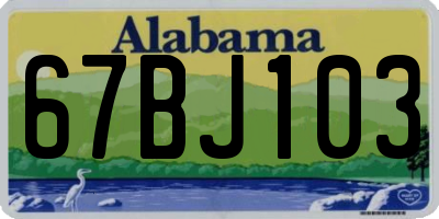AL license plate 67BJ103