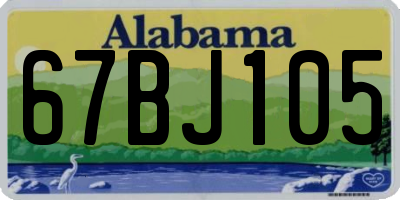 AL license plate 67BJ105