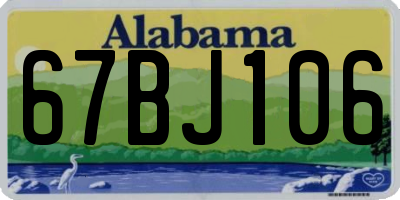 AL license plate 67BJ106