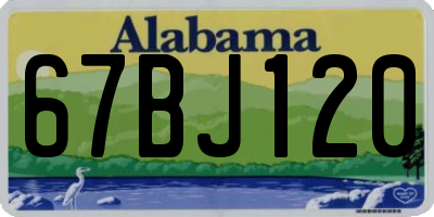 AL license plate 67BJ120