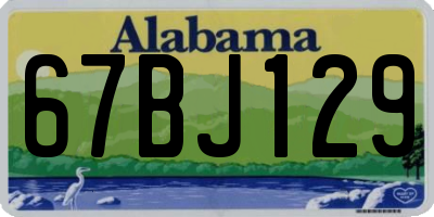 AL license plate 67BJ129