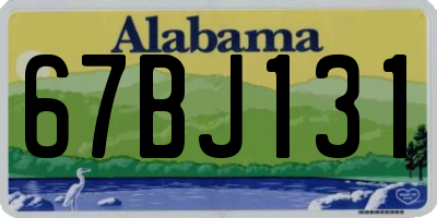 AL license plate 67BJ131