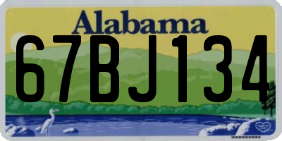 AL license plate 67BJ134